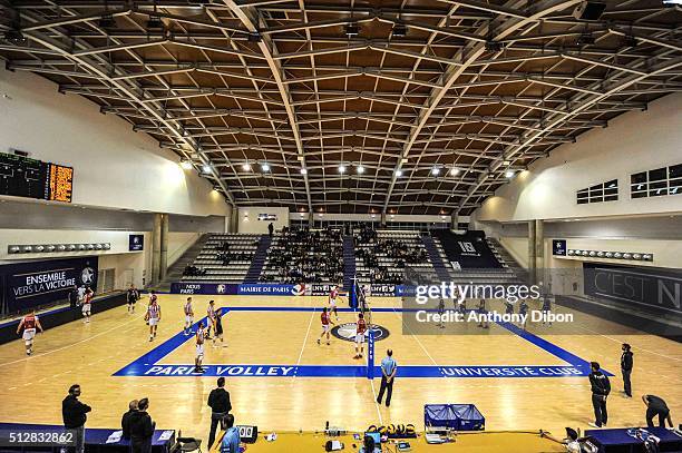 General view of Salle Pierre Charpy during the French Ligue A match between Paris Volley v Cannes at Salle Pierre Charpy on February 27, 2016 in...