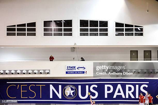 General view of salle Pierre Charpy during the French Ligue A match between Paris Volley v Cannes at Salle Pierre Charpy on February 27, 2016 in...