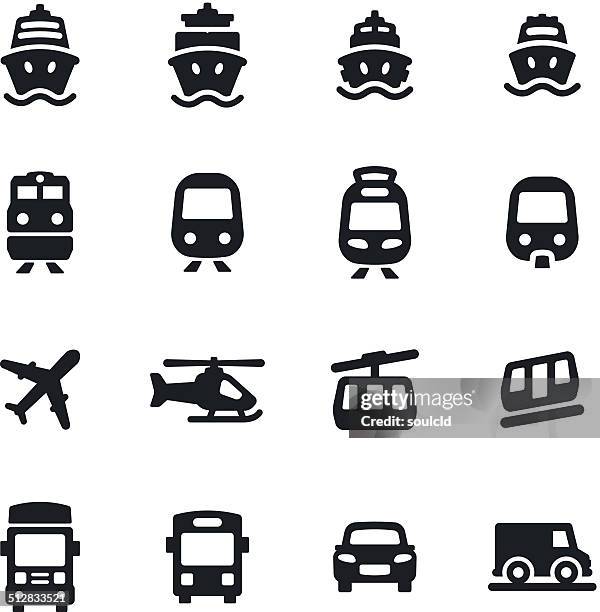 transportation icons - freight train stock illustrations