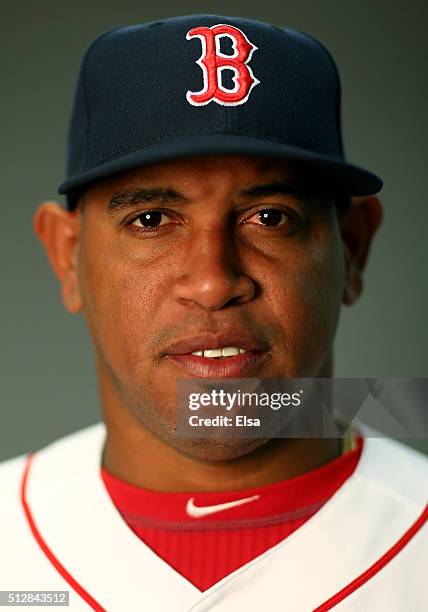 Carlos Marmol of the Boston Red Sox poses for a portrait on February 28, 2016 at JetBlue Park in Fort Myers, Florida.