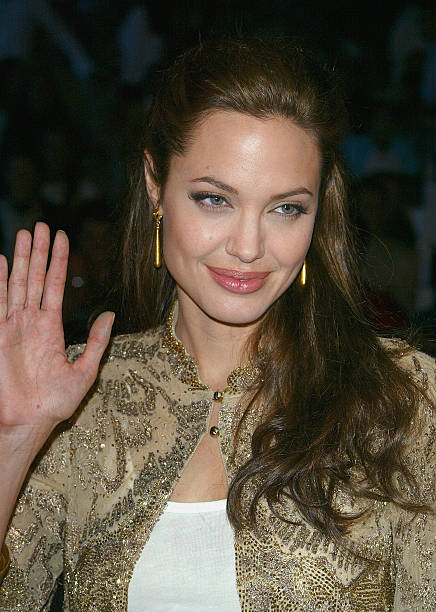 Actress Angelina Jolie attends the World Premiere of "Shark Tale" in San Marco Square, as part of the 61st Venice Film Festival on September 10, 2004...