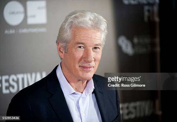 Richard Gere attends the UK premiere of Time Out Of Mind at The Glasgow Film Festival on February 28, 2016 in Glasgow, Scotland.