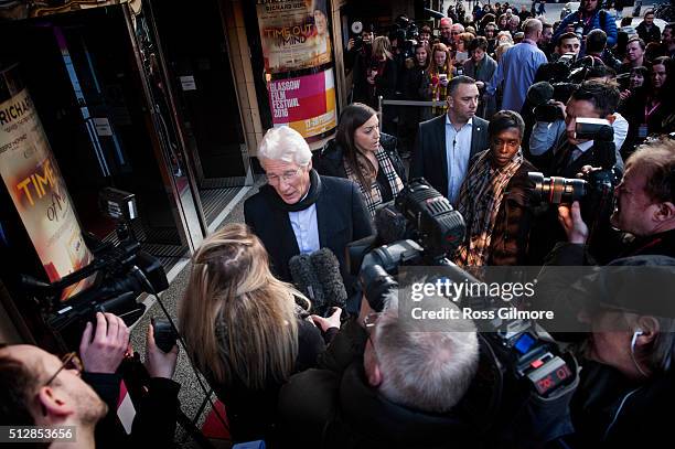 Richard Gere attends the UK premiere of Time Out Of Mind at The Glasgow Film Festival on February 28, 2016 in Glasgow, Scotland.