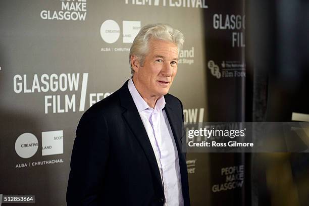 Richard Gere attends the UK premiere of Time Out Of Mind at The Glasgow Film Festival on February 28, 2016 in Glasgow, Scotland.