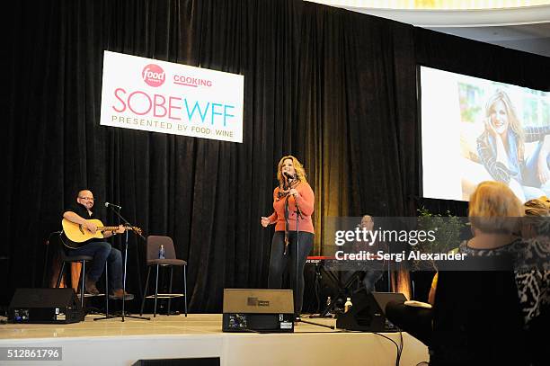 Singer and Host Trisha Yearwood sings at the the Southern Kitchen Brunch Hosted By Trisha Yearwood - Part of The NYT Cooking Series during 2016 Food...