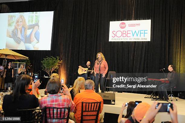 Singer and Host Trisha Yearwood sings at the the Southern Kitchen Brunch Hosted By Trisha Yearwood - Part of The NYT Cooking Series during 2016 Food...