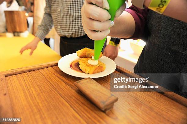 Food being prepared at the Southern Kitchen Brunch Hosted By Trisha Yearwood - Part of The NYT Cooking Series during 2016 Food Network & Cooking...