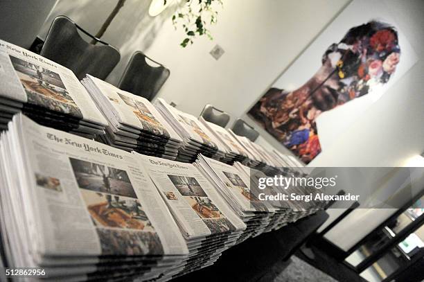 The New York times Magazines on display at the Southern Kitchen Brunch Hosted By Trisha Yearwood - Part of The NYT Cooking Series during 2016 Food...