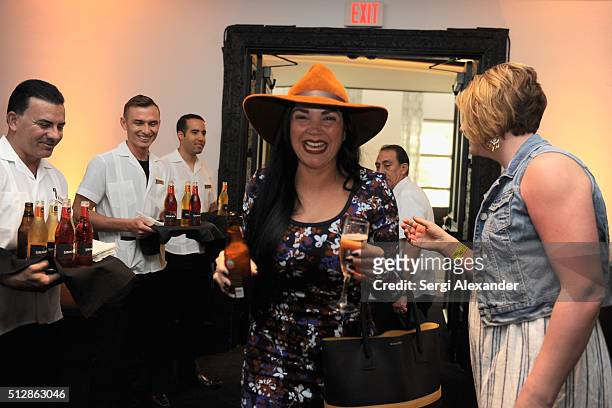 Guests enjoy Amstel Light Lager Beer and Strongbow Hard Apple Cider at the Southern Kitchen Brunch Hosted By Trisha Yearwood - Part of The NYT...