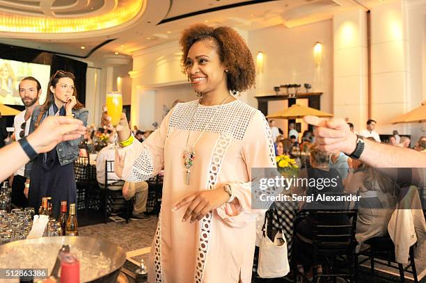 Guest enjoys cocktail at the Southern Kitchen Brunch Hosted By Trisha Yearwood - Part of The NYT Cooking Series during 2016 Food Network & Cooking...