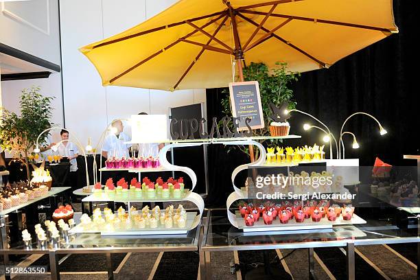 Cupcakes by Chef Rene Contee on display at the Southern Kitchen Brunch Hosted By Trisha Yearwood - Part of The NYT Cooking Series during 2016 Food...