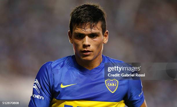 Jonathan Silva of Boca Juniors looks on during a fifth round match between Racing Club and Boca Juniors as part of Torneo Transicion 2016 at...