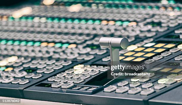 professional video mixing console - equalizer bars stock pictures, royalty-free photos & images