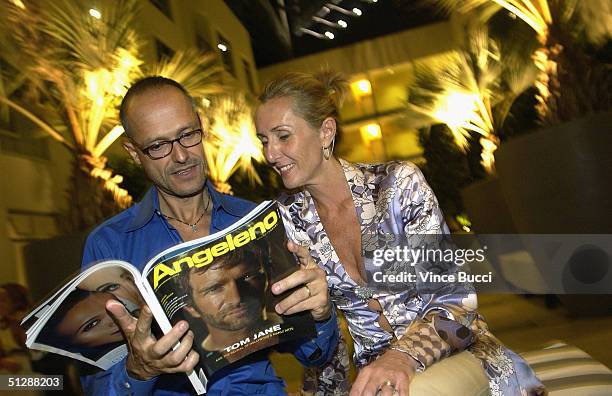 Daniel Vergara and Claudia Benvenuto attend the Fifth Anniversary Party for Angeleno Magazine on September 10, 2004 at Sunset and Vine in Hollywood,...