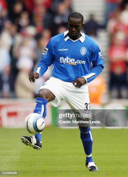Dwight Yorke of Birmingham in action during the Barclays Premiership match between Middlesbrough and Birmingham City at The Riverside Stadium on...