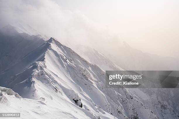 winter landscape in the mountains - buried in snow stock pictures, royalty-free photos & images