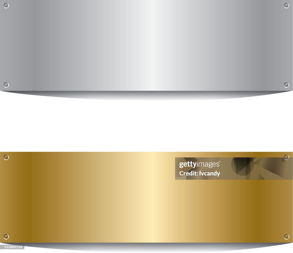 Silberne und goldene Bord