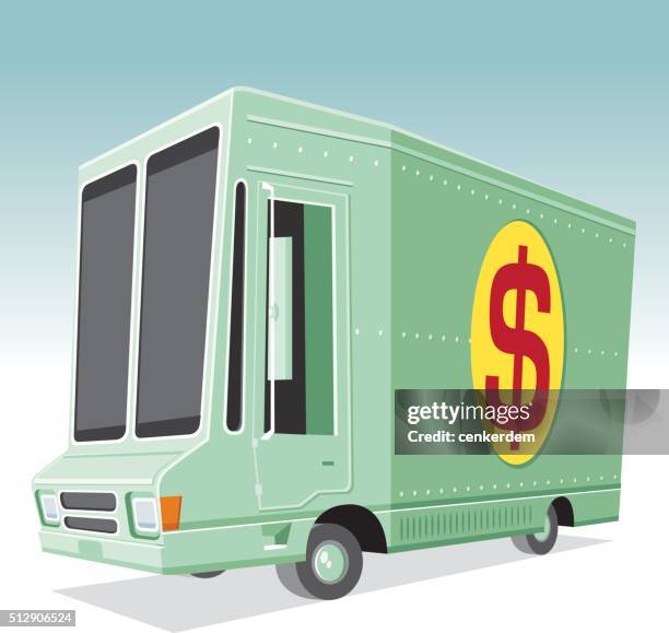 armored truck - reserved sign stock illustrations