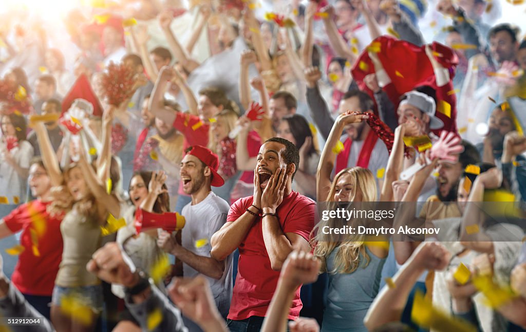 Sport fans: A man shouting