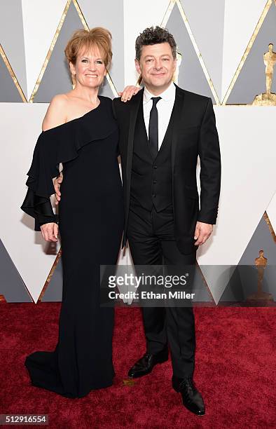 Actress Lorraine Ashbourne and actor Andy Serkis attend the 88th Annual Academy Awards at Hollywood & Highland Center on February 28, 2016 in...