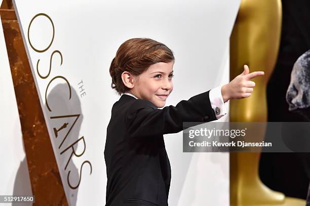 Actor Jacob Tremblay attends the 88th Annual Academy Awards at Hollywood & Highland Center on February 28, 2016 in Hollywood, California.