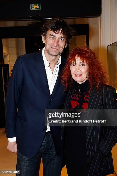 Nicolas Altmayer and Sabine Azema attends the Dominique Segall anniversary party at Cafe Artcurial on February 28, 2016 in Paris, France.