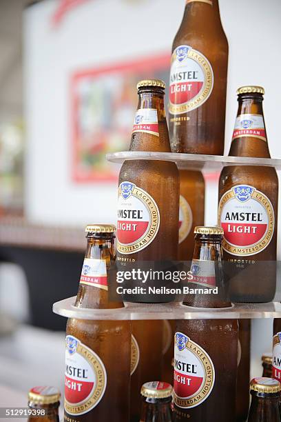 Amstel Light Lager Beer on display at the LUCKY CHOPSTICKS: An Asian Night Market Hosted By Andrew Zimmern during 2016 Food Network & Cooking Channel...