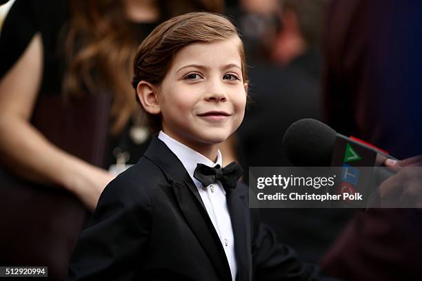 Actor Jacob Tremblay attends the 88th Annual Academy Awards at Hollywood & Highland Center on February 28, 2016 in Hollywood, California.