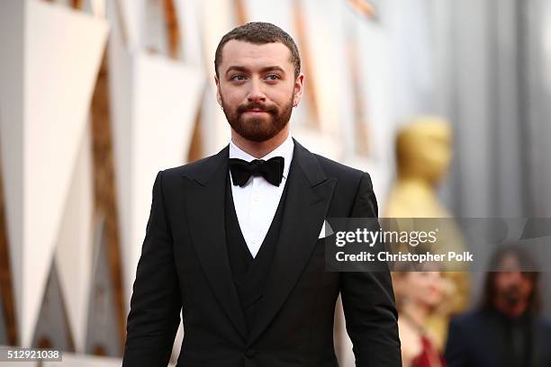 Singer Sam Smith attends the 88th Annual Academy Awards at Hollywood & Highland Center on February 28, 2016 in Hollywood, California.