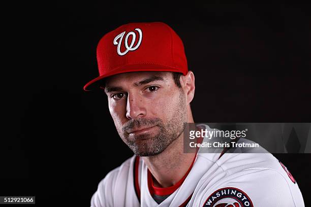 Scott Sizemore of the Washington Nationals poses for a portrait at Spring Training photo day at Space Coast Stadium on February 28, 2016 in Viera,...