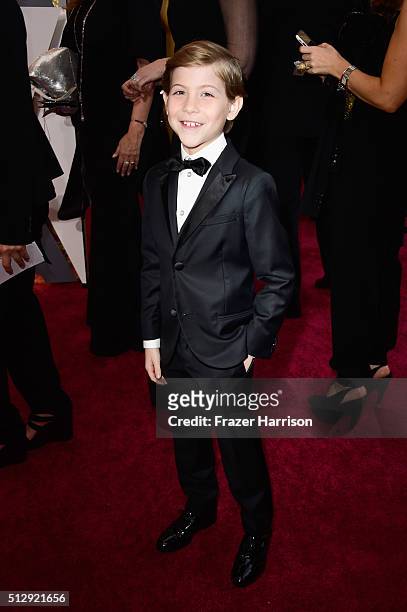 Actor Jacob Tremblay attends the 88th Annual Academy Awards at Hollywood & Highland Center on February 28, 2016 in Hollywood, California.