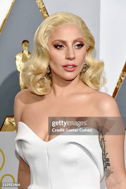 Singer Lady Gaga attends the 88th Annual Academy Awards at Hollywood & Highland Center on February 28, 2016 in Hollywood, California.