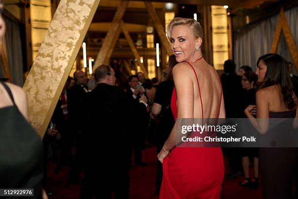 Actress Charlize Theron attends the 88th Annual Academy Awards at Hollywood & Highland Center on February 28, 2016 in Hollywood, California.