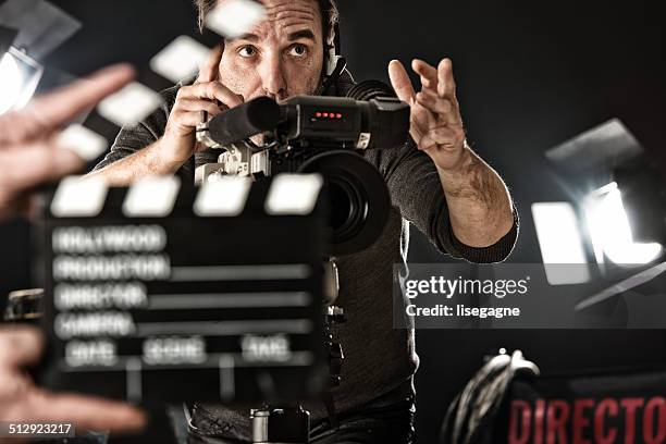o operador de câmara em conjunto - realizador imagens e fotografias de stock