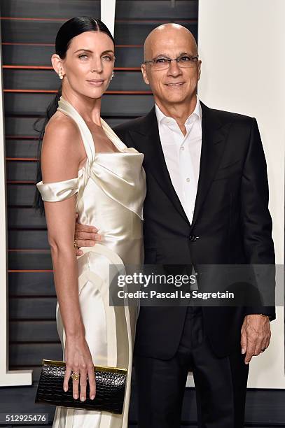 Actress Liberty Ross and record producer Jimmy Iovine attend the 2016 Vanity Fair Oscar Party Hosted By Graydon Carter at the Wallis Annenberg Center...