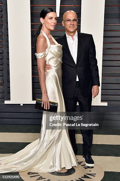 Actress Liberty Ross and record producer Jimmy Iovine attend the 2016 Vanity Fair Oscar Party Hosted By Graydon Carter at the Wallis Annenberg Center...