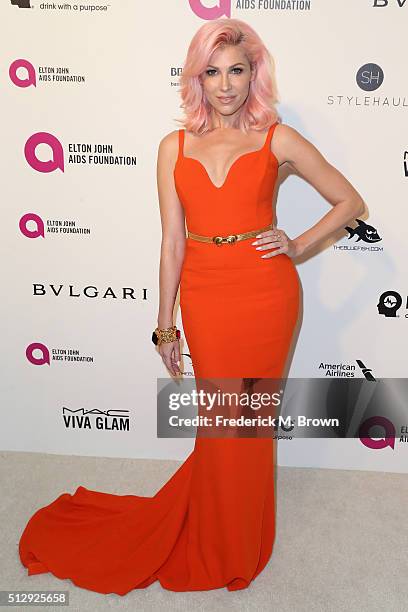 Singer Bonnie McKee attends the 24th Annual Elton John AIDS Foundation's Oscar Viewing Party on February 28, 2016 in West Hollywood, California.