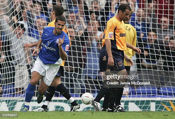 Pablo Counago of Ipswich celebrates his second goal during the Coca Cola Championship match between Ipswich Town v Millwall at Portman Road on...