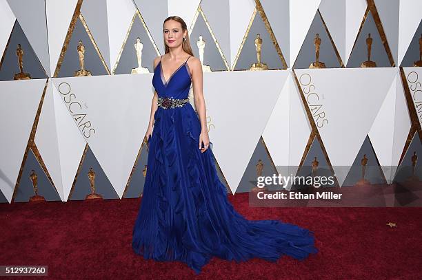 Actress Brie Larson attends the 88th Annual Academy Awards at Hollywood & Highland Center on February 28, 2016 in Hollywood, California.