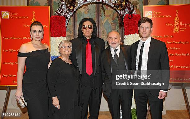 Actress Sophie Simmons, Hungarians in Hollywood host Bonnie Bunyik, musician Gene Simmons, Hungarians in Hollywood host Bela Bunyik and James Kimble...