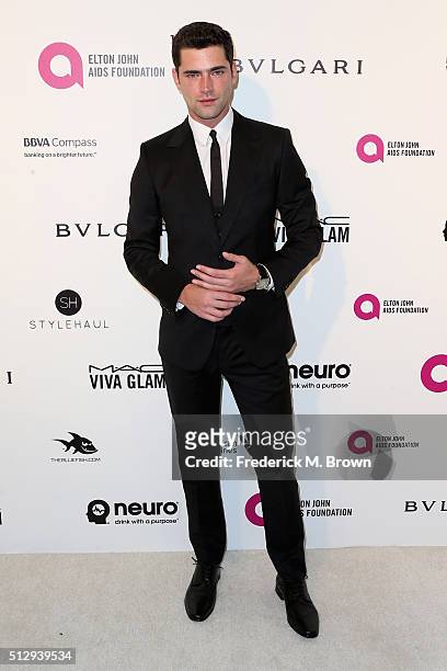 Model Sean O'Pry attends the 24th Annual Elton John AIDS Foundation's Oscar Viewing Party on February 28, 2016 in West Hollywood, California.