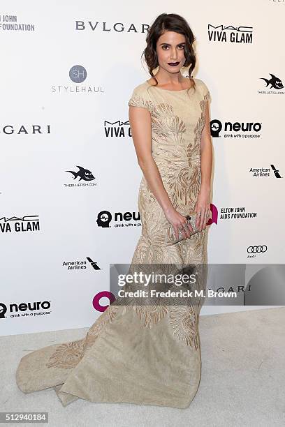 Actress Nikki Reed attends the 24th Annual Elton John AIDS Foundation's Oscar Viewing Party on February 28, 2016 in West Hollywood, California.