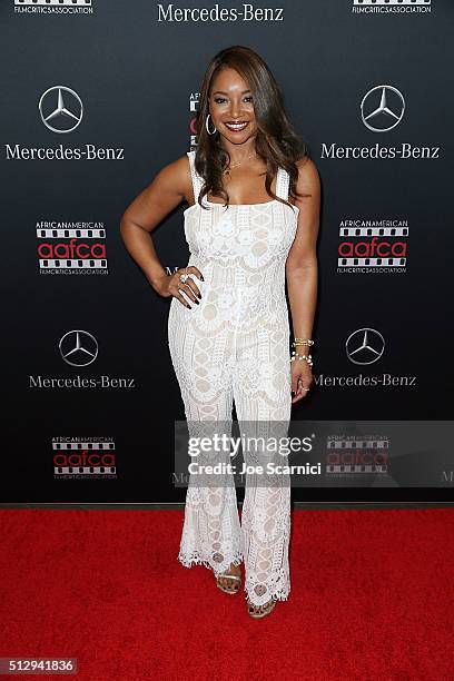 Tamala Jones arrives at the Mercedes-Benz and African American Film Critics Association Oscar viewing party at Four Seasons Hotel Beverly Hills on...