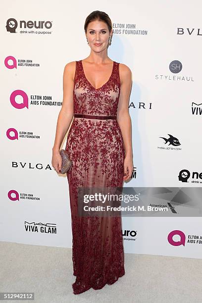 Actress Sarah Lancaster attends the 24th Annual Elton John AIDS Foundation's Oscar Viewing Party on February 28, 2016 in West Hollywood, California.