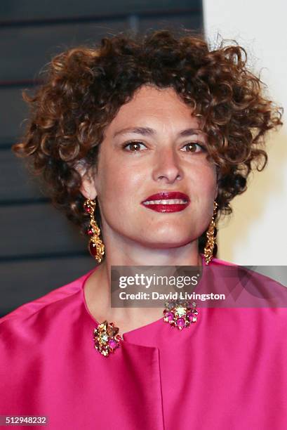 Director Ginevra Elkann arrives at the 2016 Vanity Fair Oscar Party Hosted by Graydon Carter at the Wallis Annenberg Center for the Performing Arts...