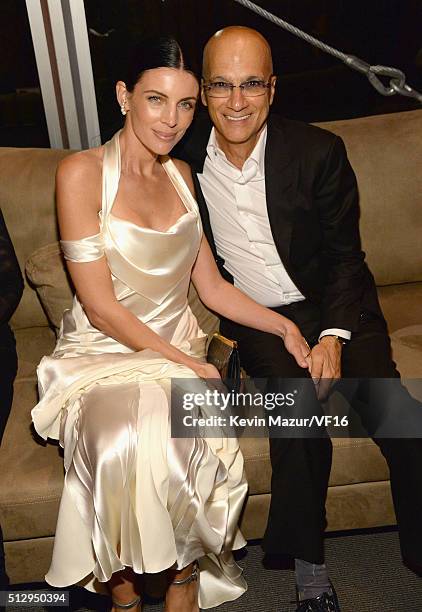 Liberty Ross and Jimmy Iovine attend the 2016 Vanity Fair Oscar Party Hosted By Graydon Carter at the Wallis Annenberg Center for the Performing Arts...