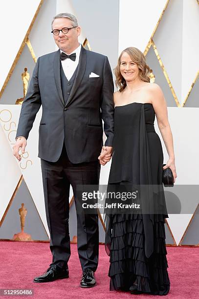 Directors Adam McKay and Shira Piven attend the 88th Annual Academy Awards at Hollywood & Highland Center on February 28, 2016 in Hollywood,...
