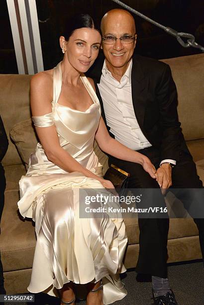 Liberty Ross and Jimmy Iovine attend the 2016 Vanity Fair Oscar Party Hosted By Graydon Carter at the Wallis Annenberg Center for the Performing Arts...