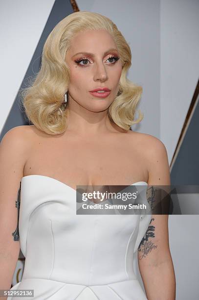 Singer Lady Gaga attends the 88th Annual Academy Awards at Hollywood & Highland Center on February 28, 2016 in Hollywood, California.