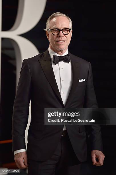 Fashion designer Tommy Hilfiger attends the 2016 Vanity Fair Oscar Party Hosted By Graydon Carter at the Wallis Annenberg Center for the Performing...